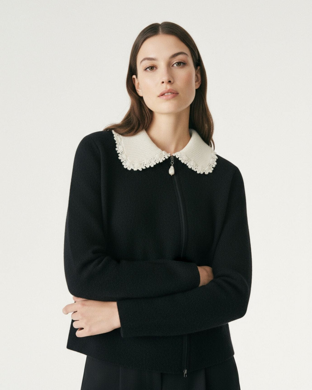 Cashmere Sweater Jacket Baroque Pearl