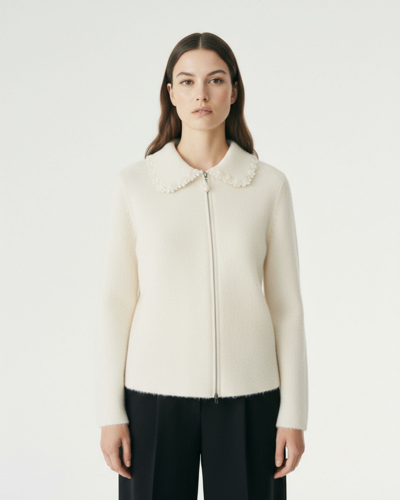 Cashmere Sweater Jacket Baroque Pearl