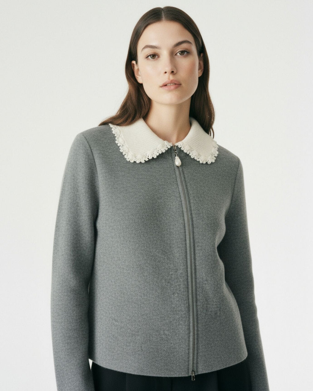 Cashmere Sweater Jacket Baroque Pearl