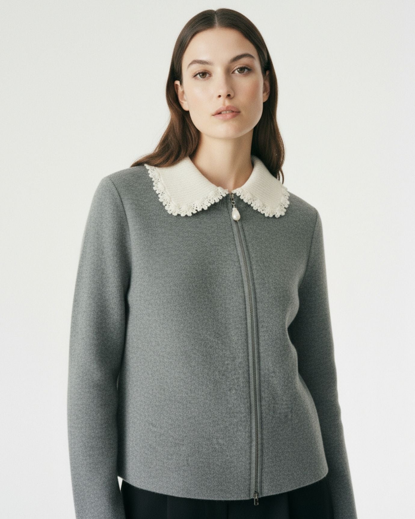 Cashmere Sweater Jacket Baroque Pearl