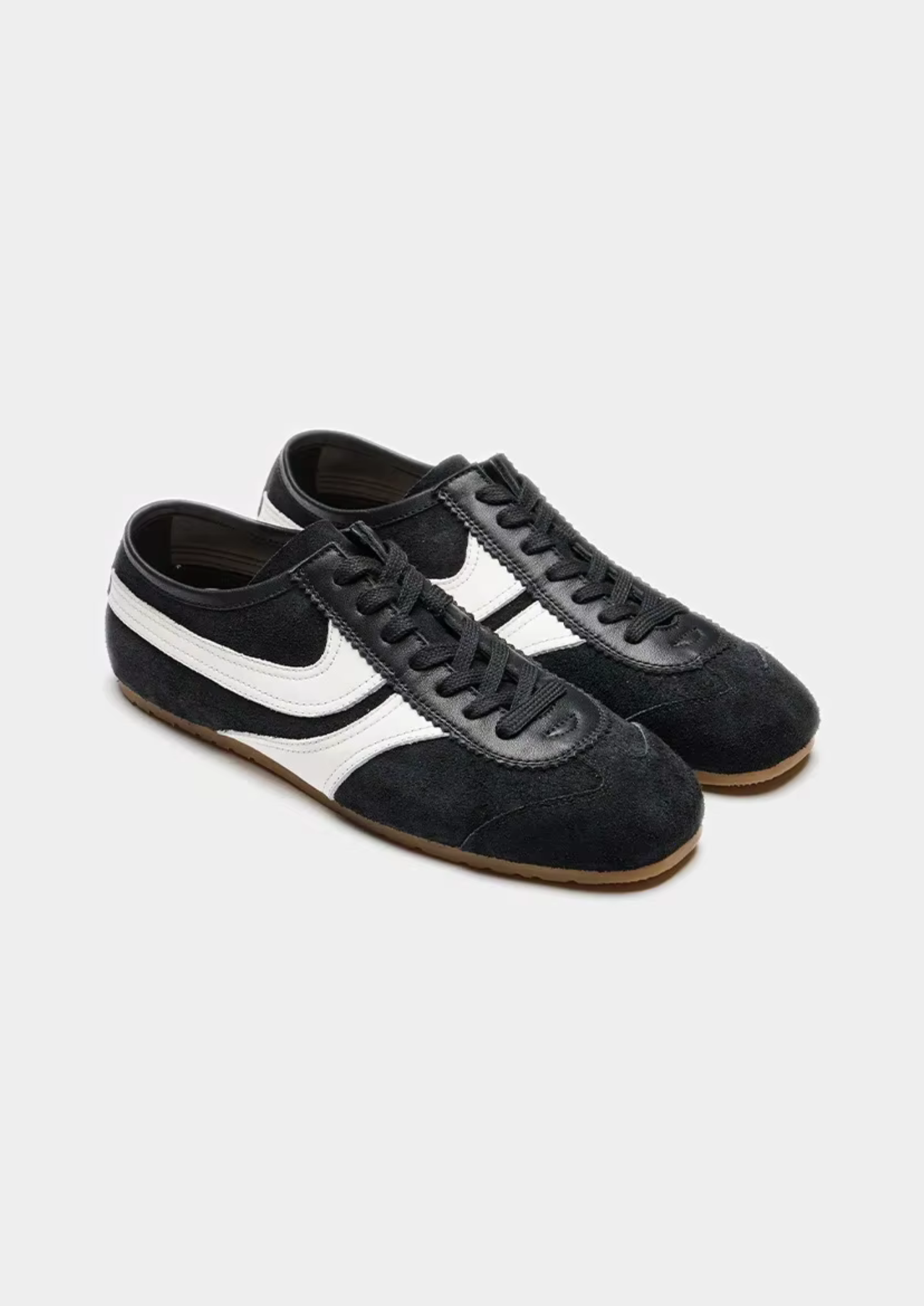 BLACK RETRO TWO-TONE SUEDE RUNNER