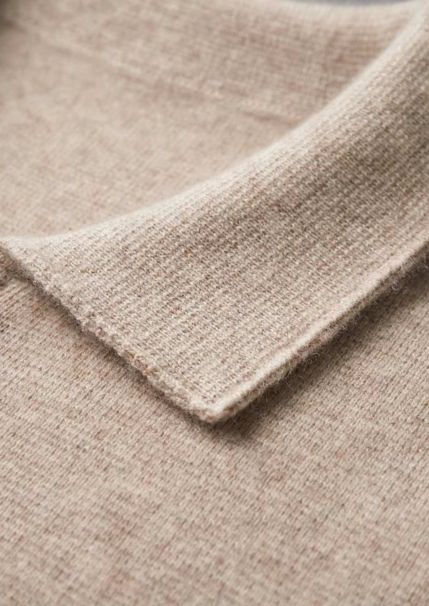 PURE EXTRA-FINE MERINO WOOL ZIP POLO CARDIGAN