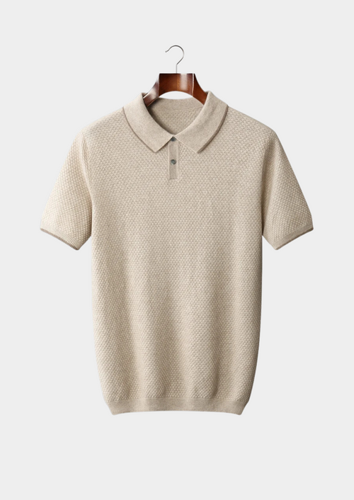 PREMIUM CASHMERE TWO-TONE POLO