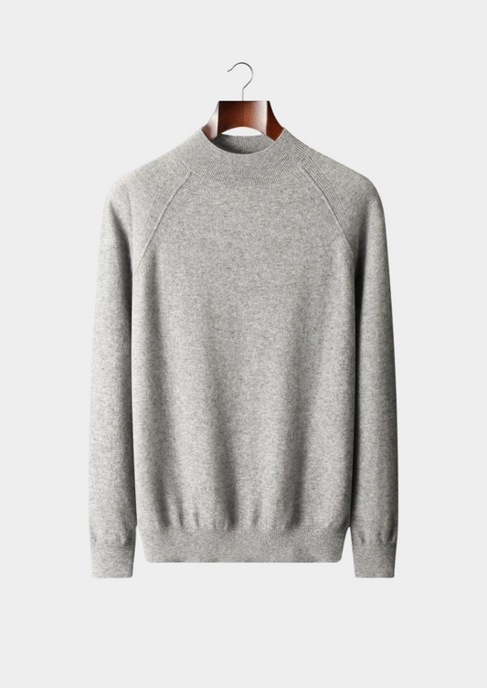 PURE EXTRA-FINE MERINO WOOL RAGLAN MOCKNECK