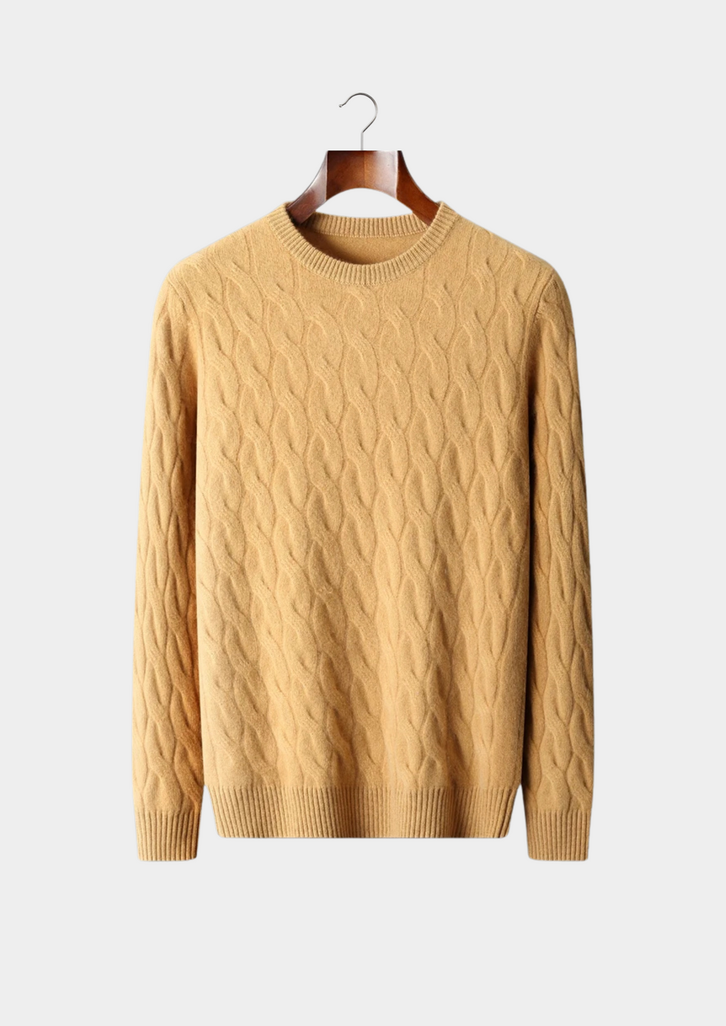 PREMIUM CASHMERE CABLE CREWNECK