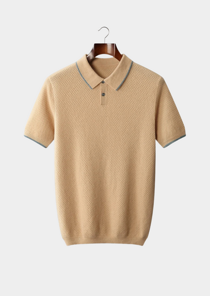 PREMIUM CASHMERE TWO-TONE POLO