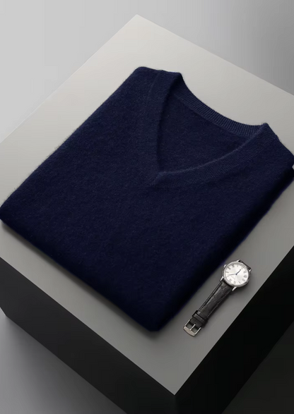 PURE EXTRA-FINE MERINO WOOL V-NECK VEST