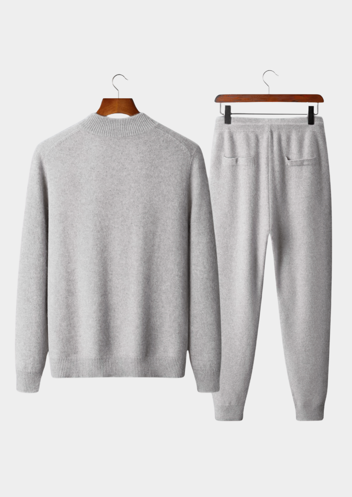 PURE EXTRA-FINE MERINO WOOL LUZZO SET - LIGHT GRAY