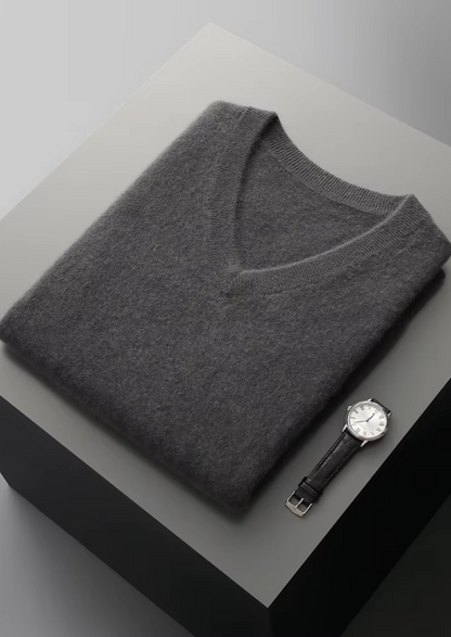 PURE EXTRA-FINE MERINO WOOL V-NECK VEST