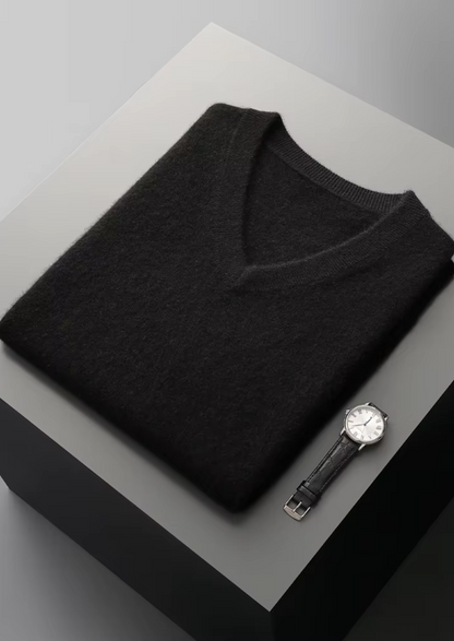 PURE EXTRA-FINE MERINO WOOL V-NECK VEST