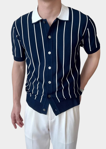 RIVIERA STRIPE BUTTON POLO