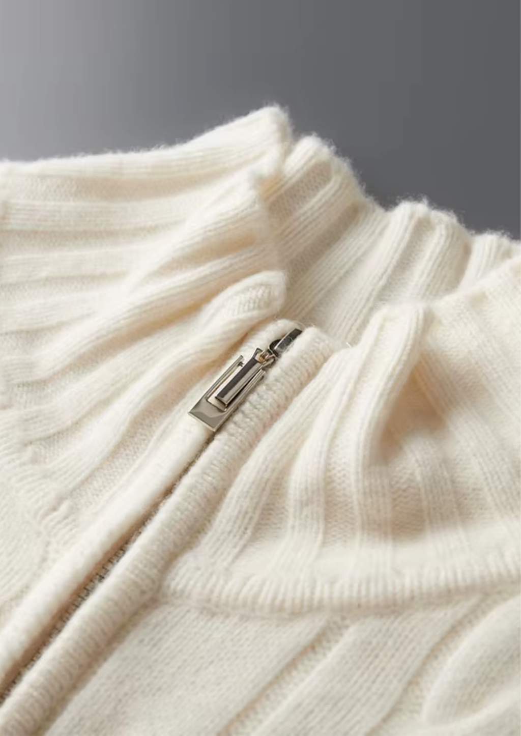 PURE EXTRA-FINE MERINO WOOL DUAL-ZIP CABLE CARDIGAN
