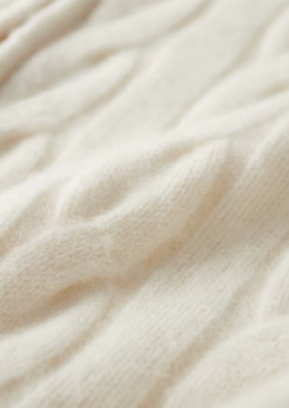 PURE EXTRA-FINE MERINO WOOL DUAL-ZIP CABLE CARDIGAN