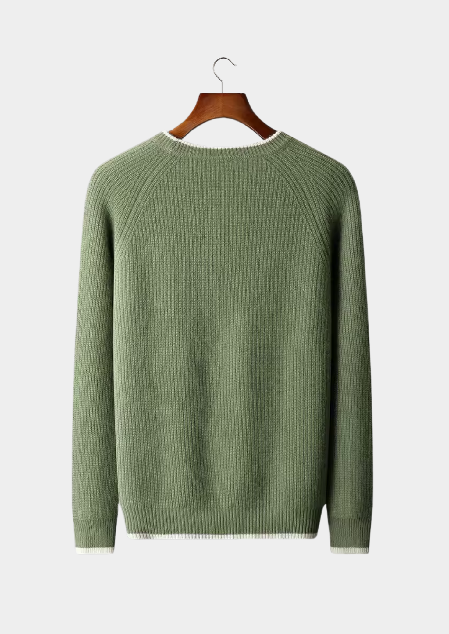 PURE EXTRA-FINE MERINO WOOL TWO TONE CREWNECK
