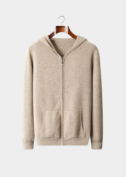 PURE EXTRA-FINE MERINO WOOL ZIPPER HOODIE